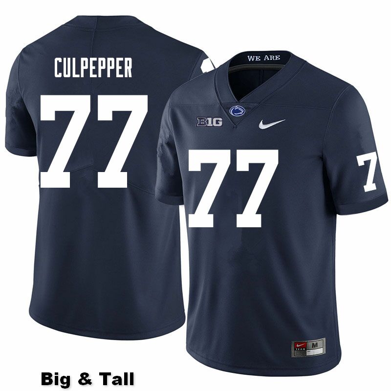 NCAA Nike Men's Penn State Nittany Lions Judge Culpepper #77 College Football Authentic Big & Tall Navy Stitched Jersey FTW0298NS